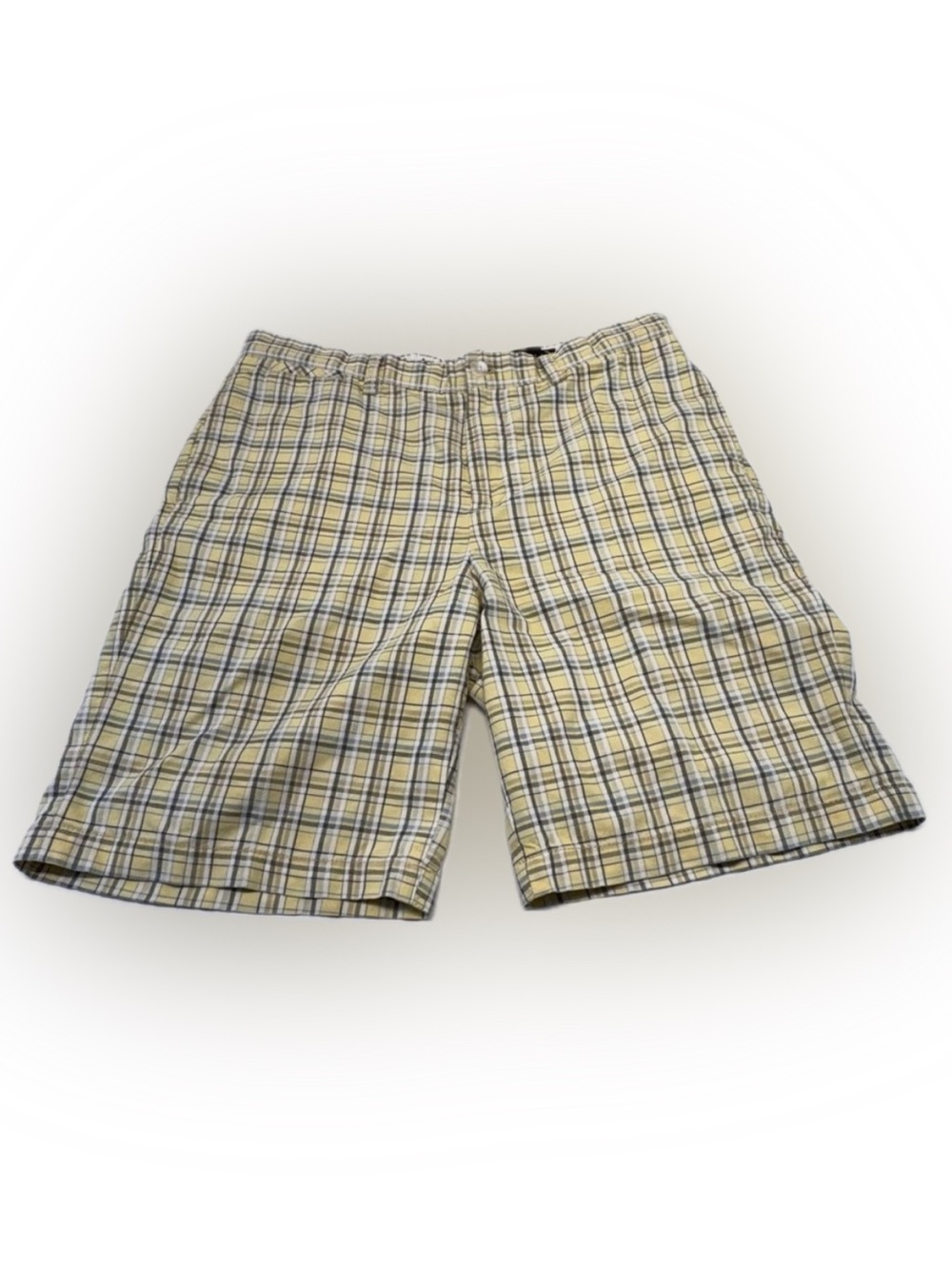 Black Brown 1826 Men’s Plaid Yellow Shorts. Size 36 Excellent Used Condition